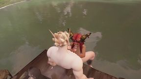 elf gets blowjob on the dock - warcraft parody
