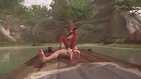 elf gets blowjob on the dock - warcraft parody