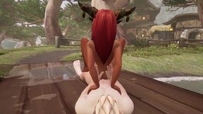 elf gets blowjob on the dock - warcraft parody