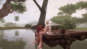 elf gets blowjob on the dock - warcraft parody