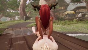 elf gets blowjob on the dock - warcraft parody