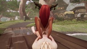 elf gets blowjob on the dock - warcraft parody