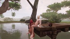 elf gets blowjob on the dock - warcraft parody