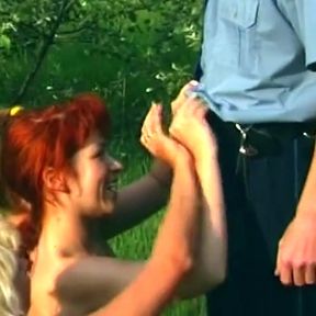 Outdoor Lesbian Sluts Licking Hairy Pussies in Group Frenzy