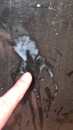 Bulgarian juicy cock squirts a huge amount of cum on a black school board   Clip 1