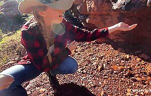Cowgirl rides big cock in the mountains - molly pills - adventure porn pov