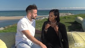 Stranded, Thankful & Horny: Dark Babe Swallows Big Cock With Noe Milk