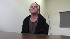 Bald dude facial'd after his casting session