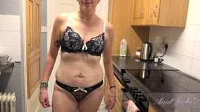 Auntjudys - Your Cute MILF Wife Scarlet Sucks Your Cock in the Kitchen (pov)
