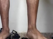 MAN GIANT FEET CRUSHING TINY CAR