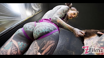 ALT dominatrix PEGGING tattooed worker - ANAL fuck, dripping dick, cumshot, female domination