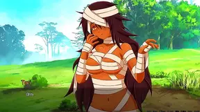 Ebony StepMommy Dominates Warrior with Slimy Seduction in Anime Heat Wave