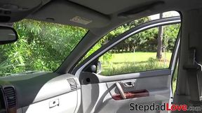 Cutie fucked by her stepfather in the car after giving BJ