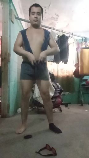 Jesus in boxer pulling his penis 179
