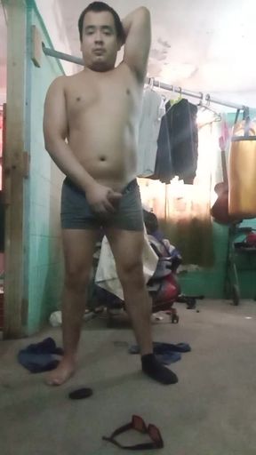 Jesus in boxer pulling his penis 179