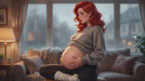 Impregnation Fantasy Stories #8: Rainy Afternoon Coffee and the Sudden Massive Belly Surprise