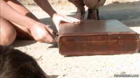 ”Blondes in escape ass pumping in bondage”