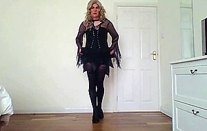 Sexy black dress with no panties