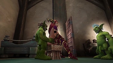 An Elf has a Threesome with two Goblins - Warcraft Parody