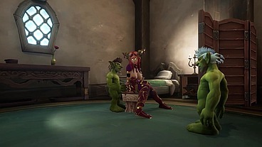 An Elf has a Threesome with two Goblins - Warcraft Parody