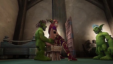 An Elf has a Threesome with two Goblins - Warcraft Parody