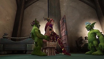 An Elf has a Threesome with two Goblins - Warcraft Parody