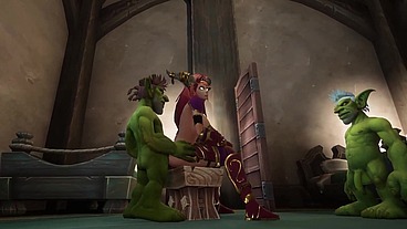 An Elf has a Threesome with two Goblins - Warcraft Parody