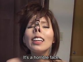 Subtitled CMNF Japanese BDSM nose hooks and more