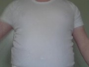 Chubby Mormon rubbing himself in Garments