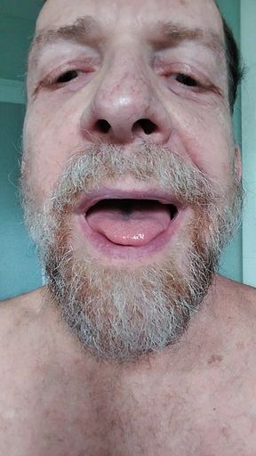 Close up mouth and tongue action