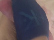 Giving the bestie footy with my blue slippers on.