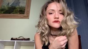 hot blonde goddess dominates and instructs in gentle FEMDOM POV