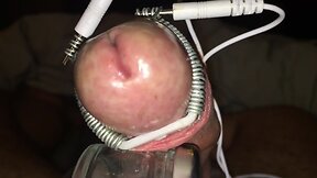 Cockhead estim electro with slow motion cumshot