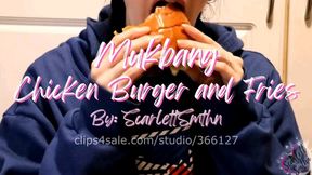 Mukbang Chicken Burger and Fries
