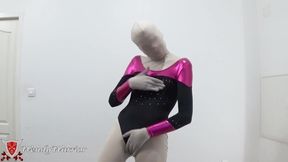 Putting On A Leotard Over A Padlocked Zentai