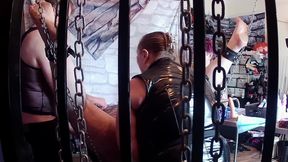 Part 2: Domina Satana & Lanista Bear Teaching Pegging Video with the Izars