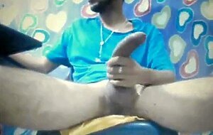 Huge Cock Latin Amateur Shoots a Heavy Load