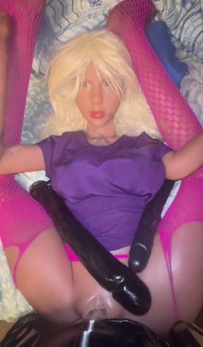 Full size sex toy fuck fest