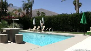 College Pool Twink Fantasizes About Old Man BY THE POOL!