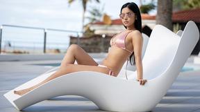 ”Petite Asian MILF reveals her slender nude figure & curvy booty”