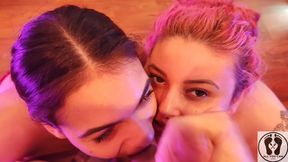Desperate Roommate Has Double Blowjob Facial Cum