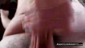 ”Unshaved fruit is eager to play with his hard long sword solo”