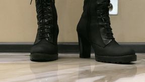 Toe tapping in black heeled boots WMV FULL HD 1080p