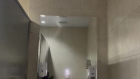 Hot Latina takes dildo for a wild bathroom ride