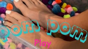 Pom Pom Play: Feet Dancing with Fluff (Sensory Overload)