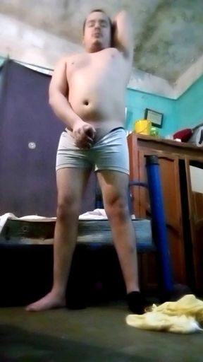 Jesus without a shirt in boxers Pulling the big cumshot 💦