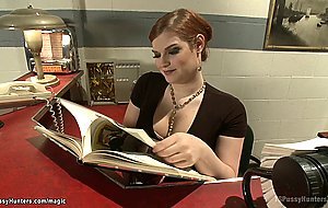 Brunette fucked by TS in hotel room