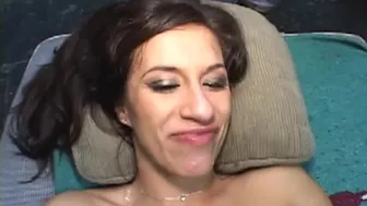 Monica Breeze spreads her legs for a public gangbang bukkake