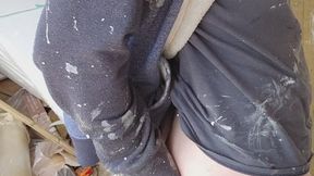 Fart fetish -Filthy girl on the building site sniffing her farts... wonder how many workers saw her....