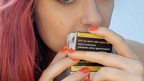 Closeup smoking Marlboro red